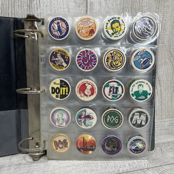Original World Pog Federation Official Collector's Album, How To Card & 379 Pogs - Picture 3 of 13